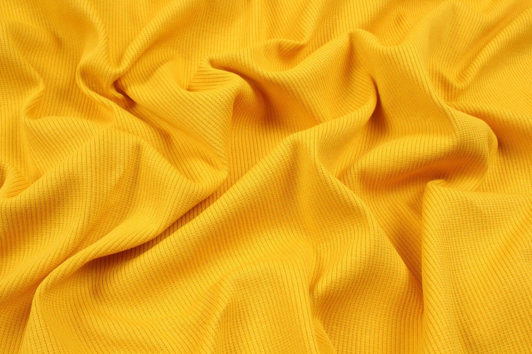 8 Mts Roll - Stretch Organic Cotton Rib 2x2 for Tops (Yellow) - OFFER: 9'50€/Mt-Roll-FabricSight