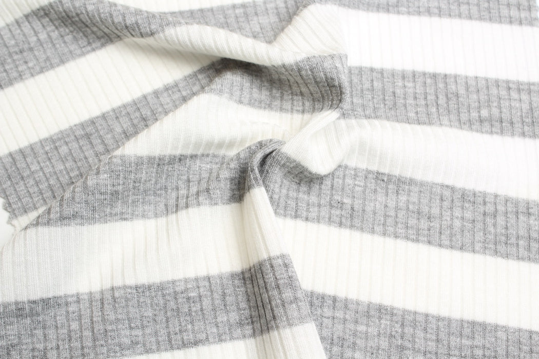 Stretch Viscose 2x2 Stripes Rib - 3 colors available