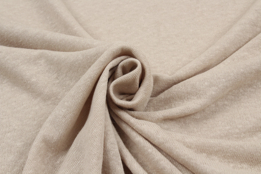9 Mts Roll - Linen Viscose Jersey for T-Shirts (Beige) - OFFER: 8,25€/MT-Roll-FabricSight
