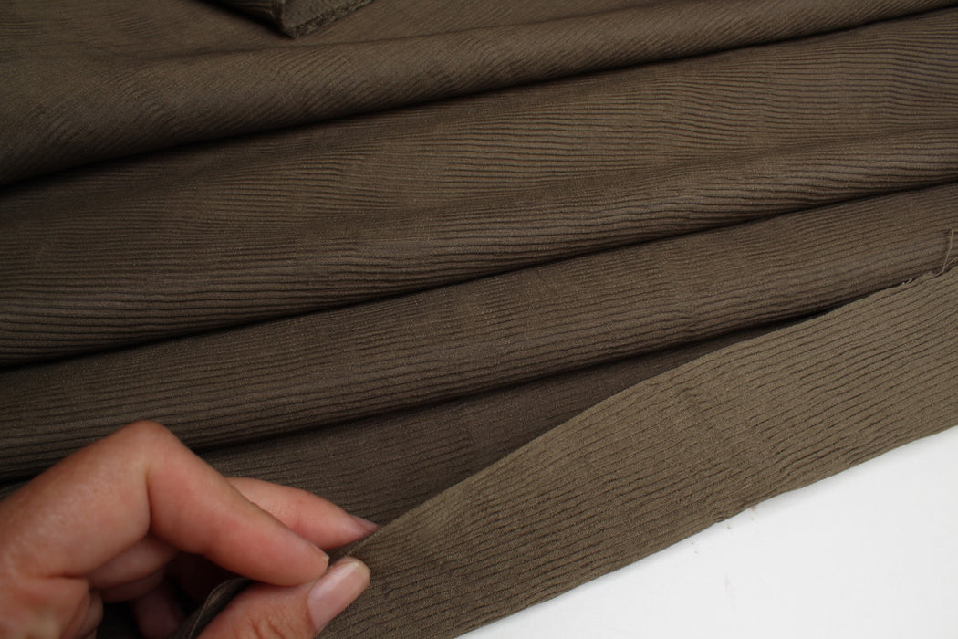 Pleated-Look Viscose Ottoman Fabric – Textured Fashion Fabric