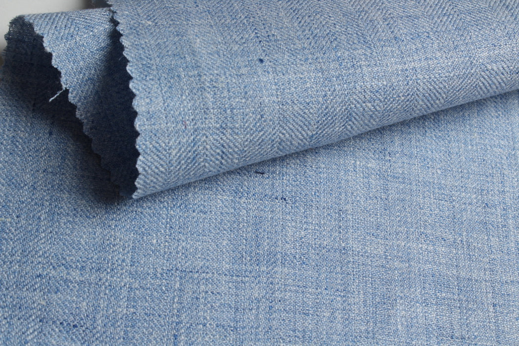 Yarn-Dyed Herringbone Linen Fabric – 100% European Flax® – 18 Colors