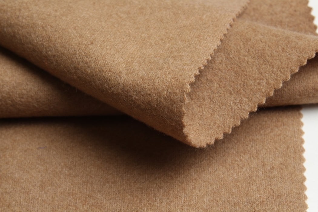 Luxury Camel Hair & Virgin Wool Brushed Knit – Camel & Black