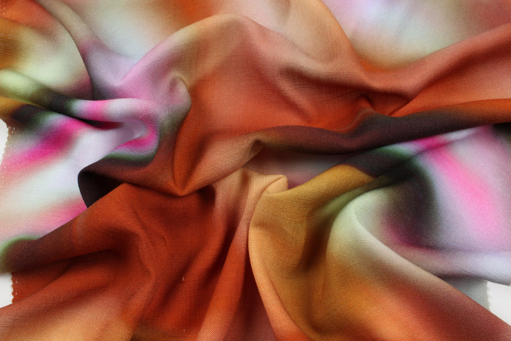 Abstract Print Cotton Plain (Orange)- M.O.Q 30 Mts-Fabric-FabricSight