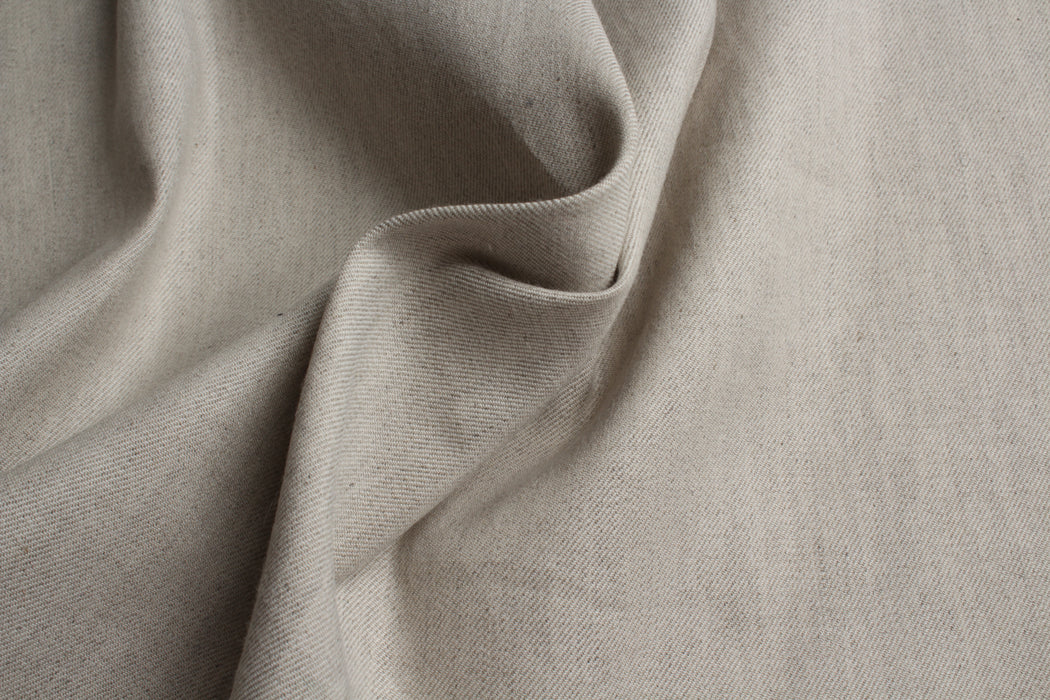 Stretch Linen Cotton Twill – European Flax® – Natural Beige