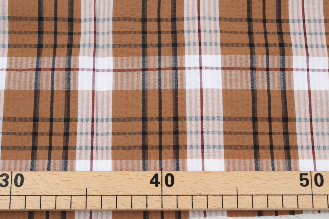 BCI Cotton Seersucker Checks - 3 colors available-Fabric-FabricSight