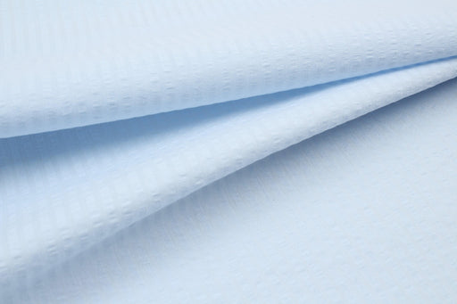 BCI Cotton Stripes Seersucker - Light Blue - Remnant-Remnant-FabricSight
