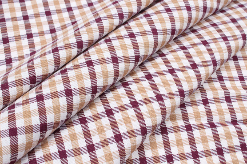 BCI Cotton Vichy Checks Twill for Shirting - Bicolor-Fabric-FabricSight