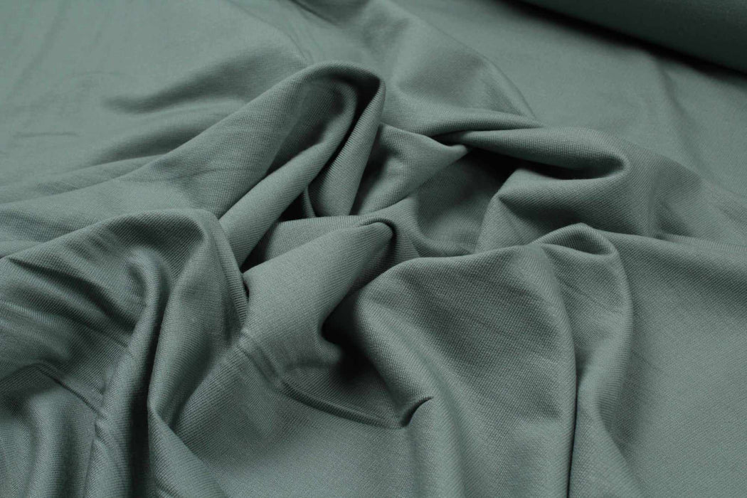 Bamboo Light French Terry - Stretch - Dark Mint (1.5 Mts Remnant)-Remnant-FabricSight