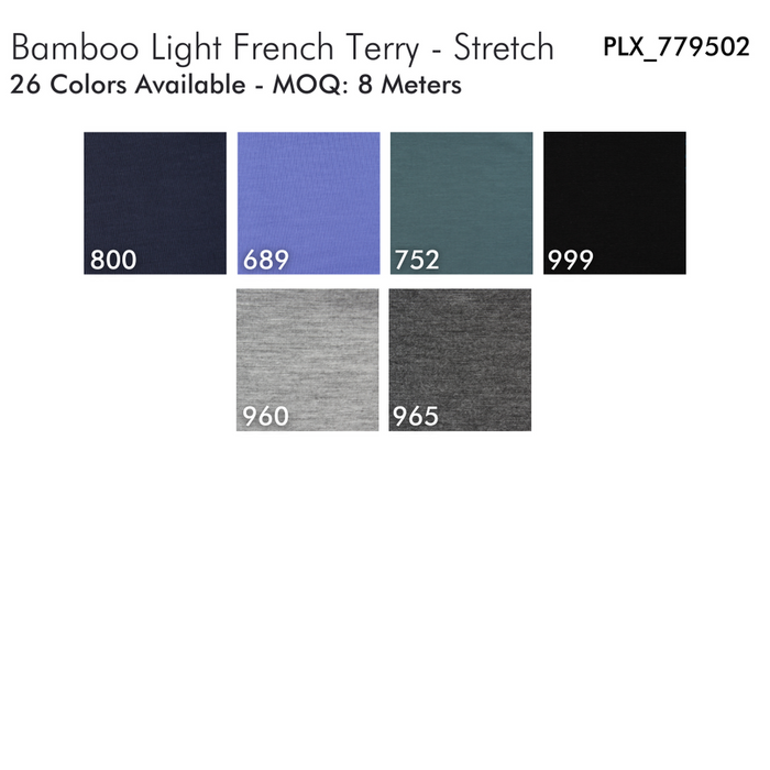 Bamboo Light French Terry - Stretch - Optical White (Remnant)-Remnant-FabricSight