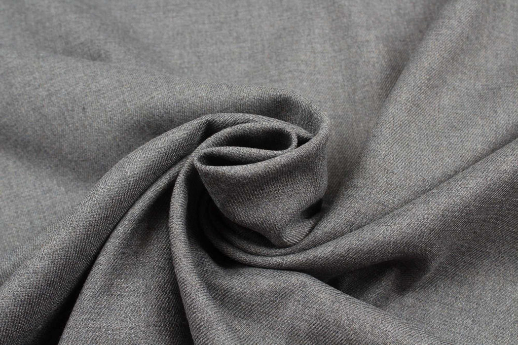 Bamboo Twill for Trousers - Stretch - Mid-Grey (1 Meter Remnant)-Remnant-FabricSight
