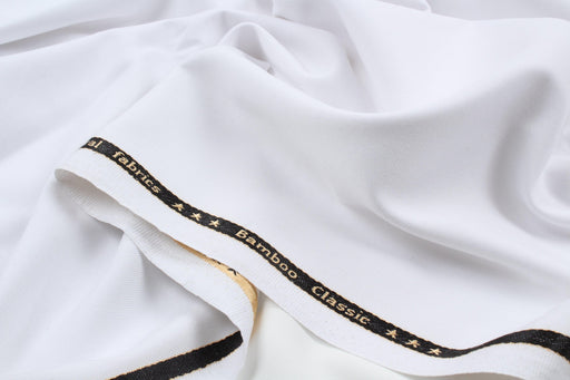 Bamboo Twill for Trousers - Stretch - Optical White (1 Meter Remnant)-Remnant-FabricSight