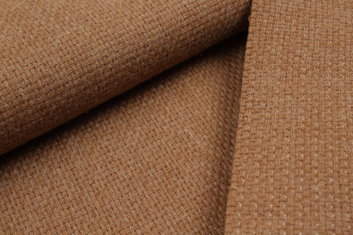 Basket Weave Double Face Recycled Wool for Coats - Camel-Fabric-FabricSight