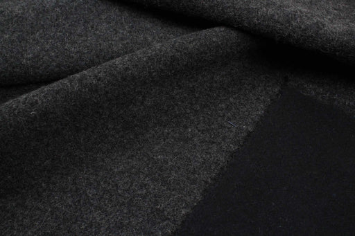 Bi-color Double Face Recycled Wool - Dark Brown/ Dark Grey-Fabric-FabricSight