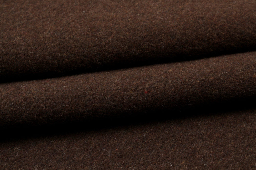 Bi-color Double Face Recycled Wool - Dark Brown/ Dark Grey-Fabric-FabricSight