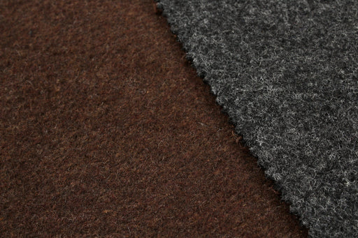 Bi-color Double Face Recycled Wool - Dark Brown/ Dark Grey-Fabric-FabricSight