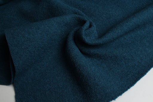 Boiled Wool for Winter Coats - Petrol Green - Remnant-Remnant-FabricSight