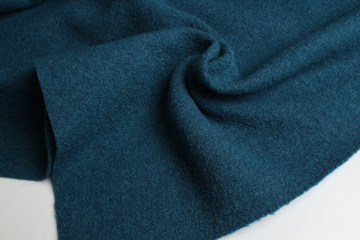 Boiled Wool for Winter Coats - Petrol Green - Remnant-Remnant-FabricSight
