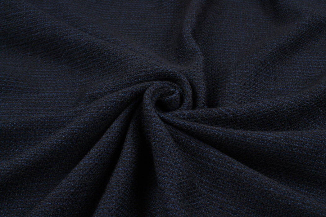 Bouclé Stretch Cotton Tweed - Navy-Fabric-FabricSight