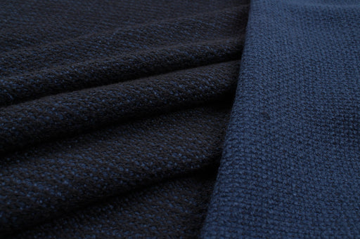 Bouclé Stretch Cotton Tweed - Navy-Fabric-FabricSight