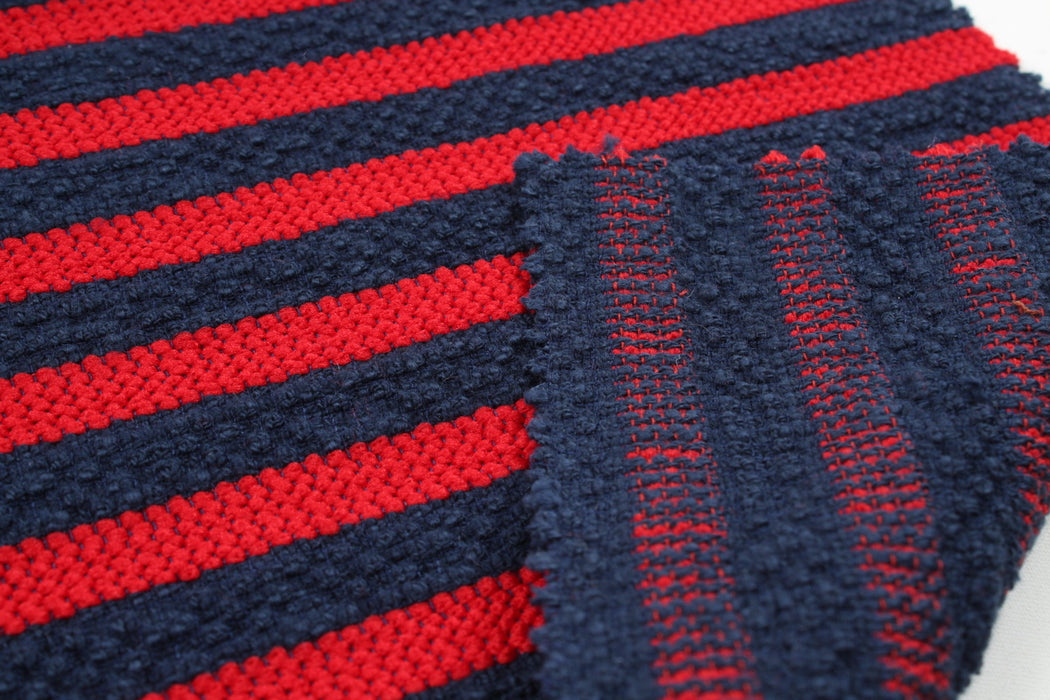 Bouclé Stretch Tweed Stripes - Cotton Blend-Fabric-FabricSight