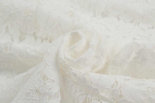 Bridal Embroidery - Cotton Polyester Blend - White-Fabric-FabricSight