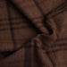 Brown 100% Virgin Wool Windowpane Tartan – Premium Designer Stock-Fabric-FabricSight