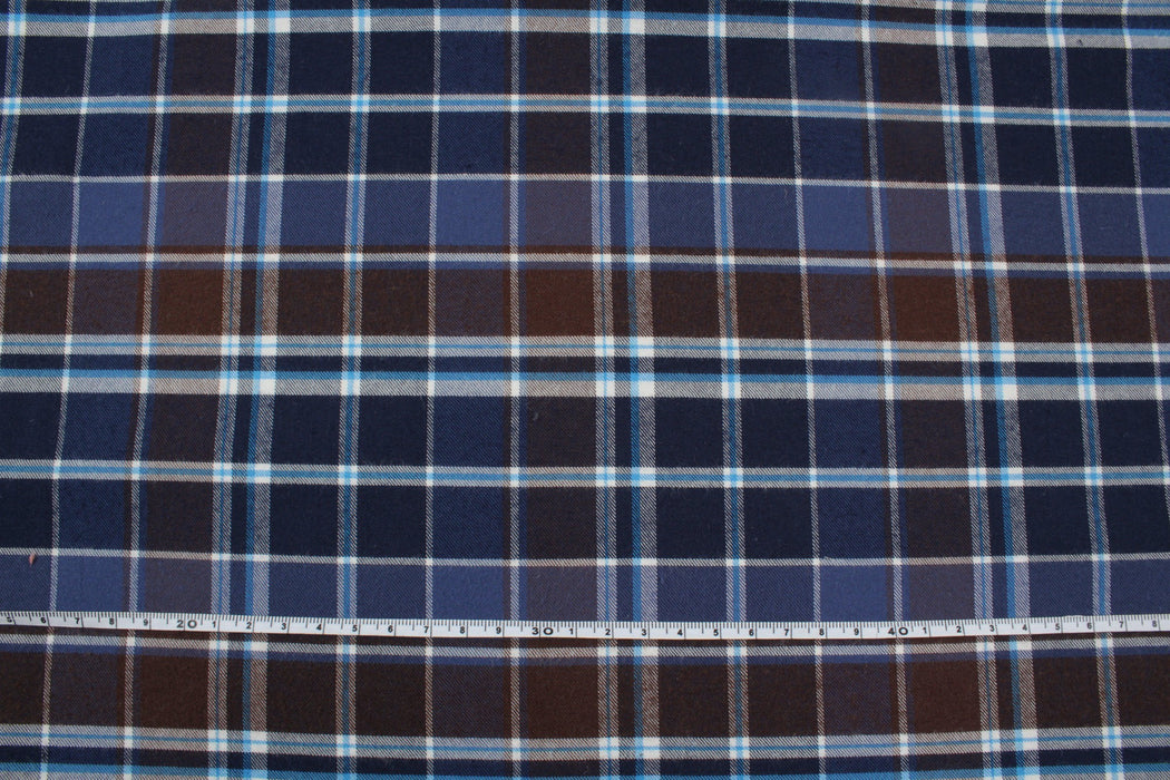 Brushed Cotton Shirting Checks-Fabric-FabricSight