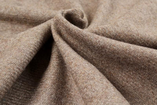Brushed Recycled Wool Twill - Light Brown-Fabric-FabricSight