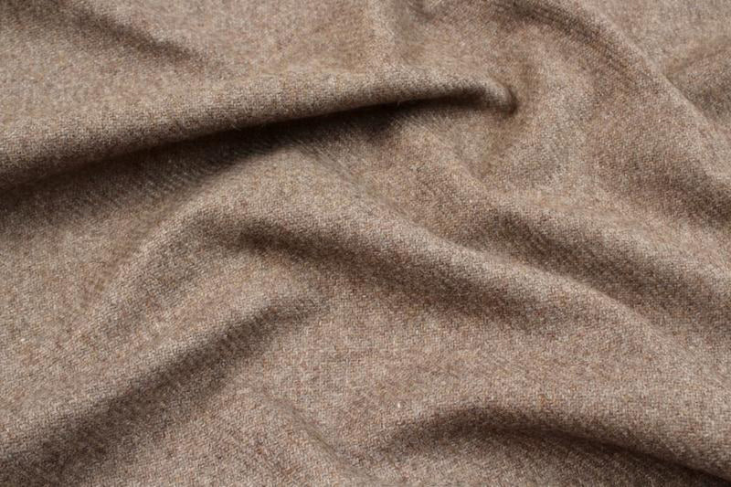 Brushed Recycled Wool Twill - Light Brown-Fabric-FabricSight