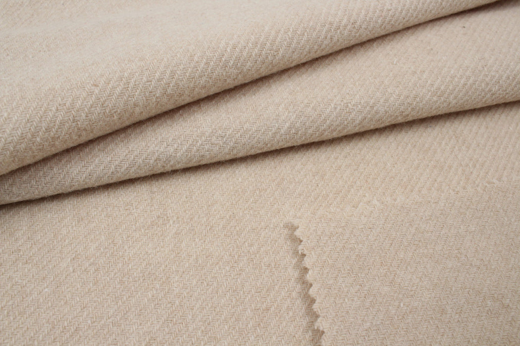Brushed Recycled Wool Twill for Coats - Double Face-Fabric-FabricSight