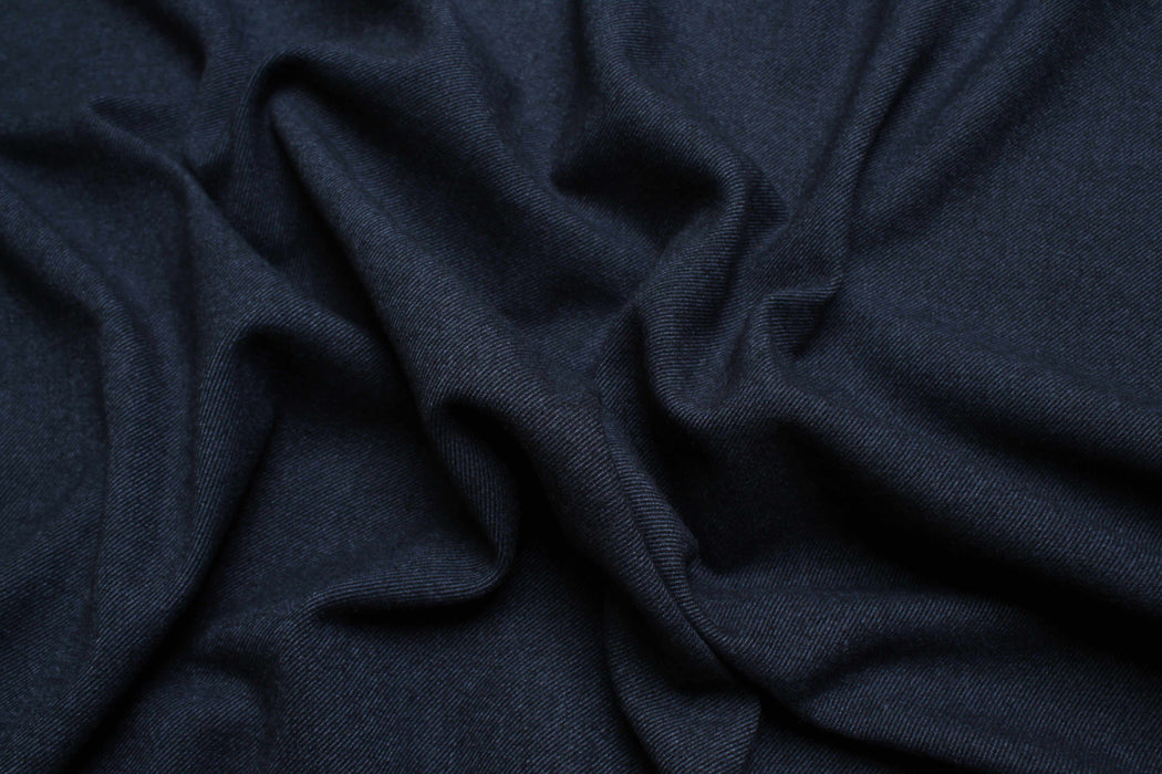 Brushed Twill for Bottoms and Jackets - Stretch - Navy - Remnant-Remnant-FabricSight