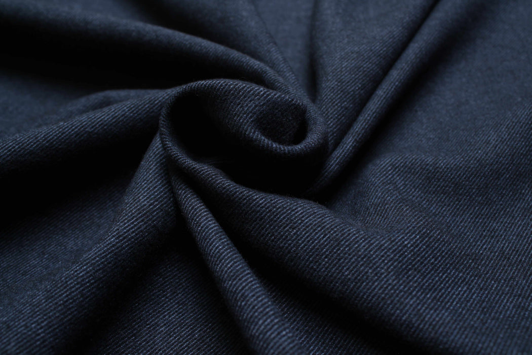Brushed Twill for Bottoms and Jackets - Stretch - Navy - Remnant-Remnant-FabricSight