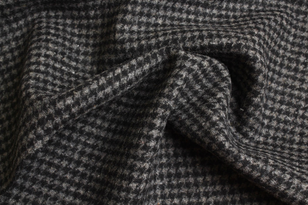 Wool Blend Houndstooth Coating – Heavy Winter Fabric – 5 Colors