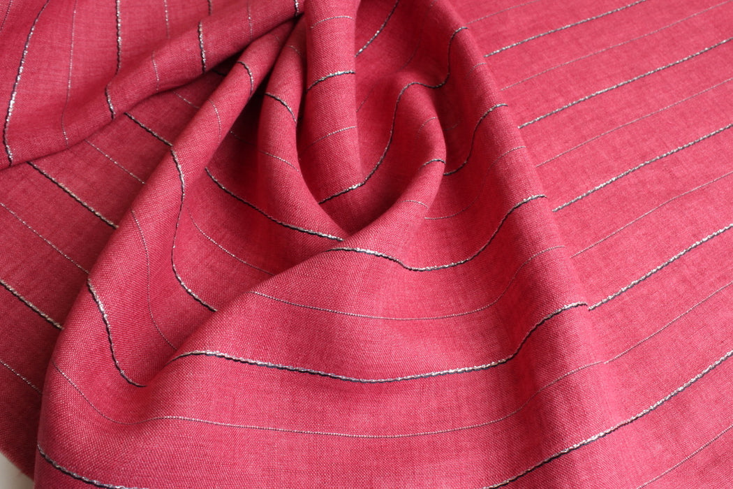 Washed Linen With Lurex - Stripes