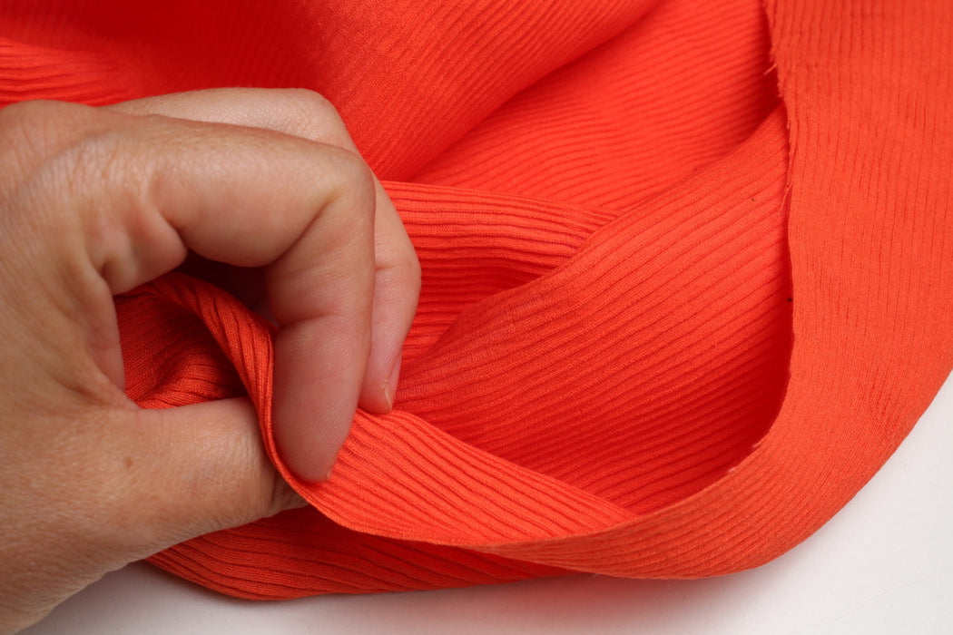 Pleated-Look Viscose Ottoman Fabric – Textured Fashion Fabric