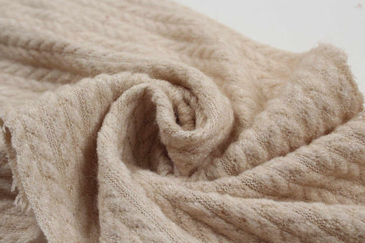 Cashmere Touch Knitted Jacquard - Cable-knit-Roll-FabricSight