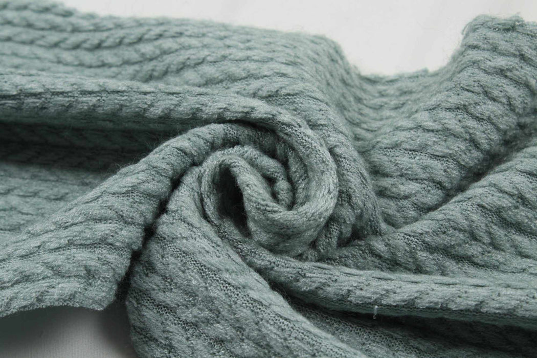 Cashmere Touch Knitted Jacquard - Cable-knit-Roll-FabricSight