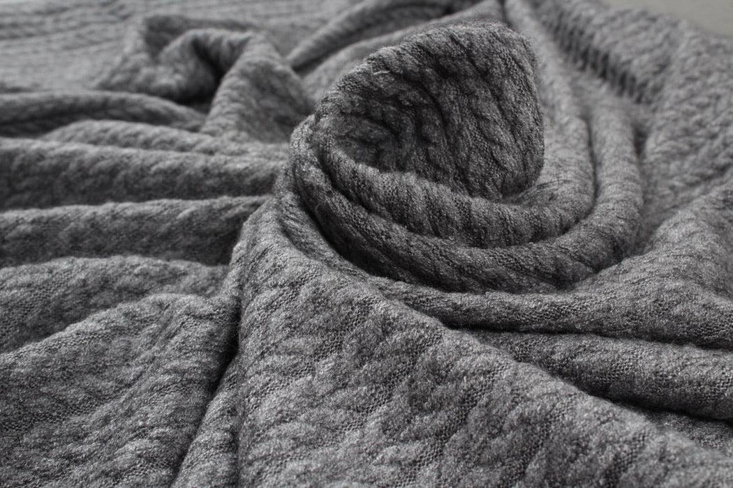 Cashmere Touch Knitted Jacquard - Cable-knit-Roll-FabricSight