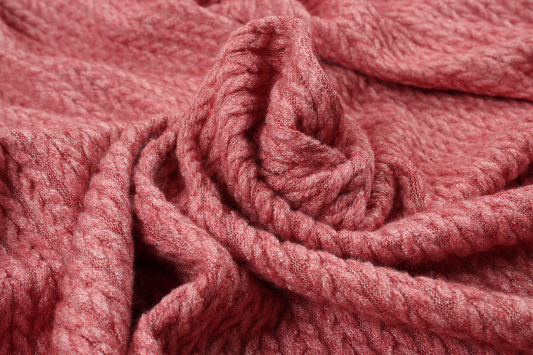 Cashmere Touch Knitted Jacquard - Cable-knit-Roll-FabricSight