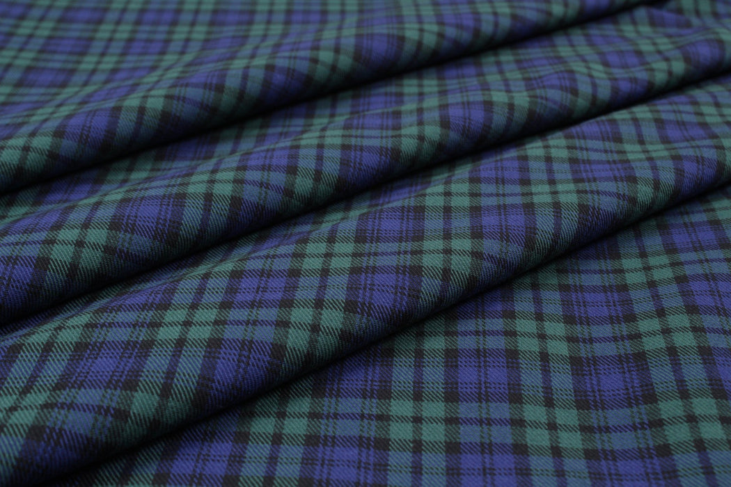 Checks Cotton Flannel - Blue/Green - Remnant-Remnant-FabricSight