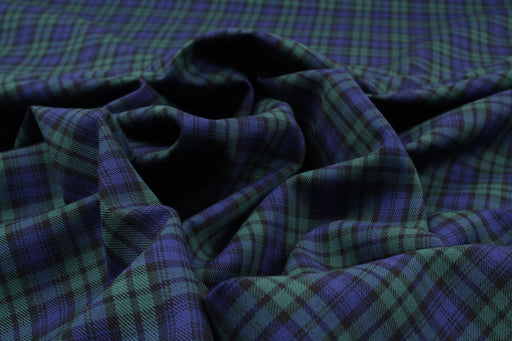 Checks Cotton Flannel - Blue/Green - Remnant-Remnant-FabricSight