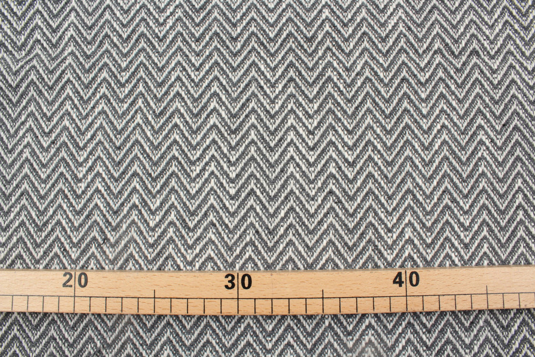 Chevron Jacquard Recycled Wool - Double Face-Fabric-FabricSight