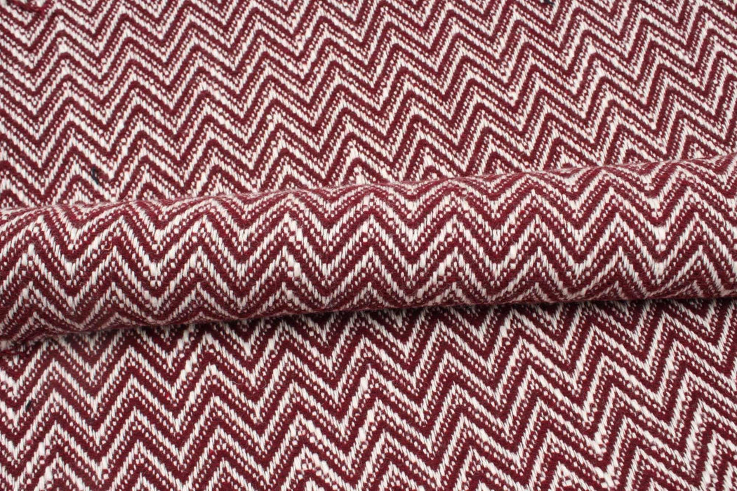 Chevron Jacquard Recycled Wool - Double Face-Fabric-FabricSight