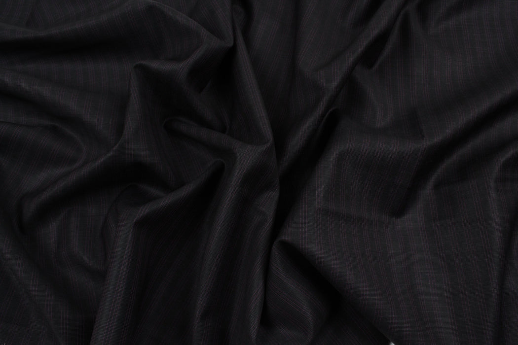 Cold Wool Fabric Stripes for Trousers - Black-Fabric-FabricSight