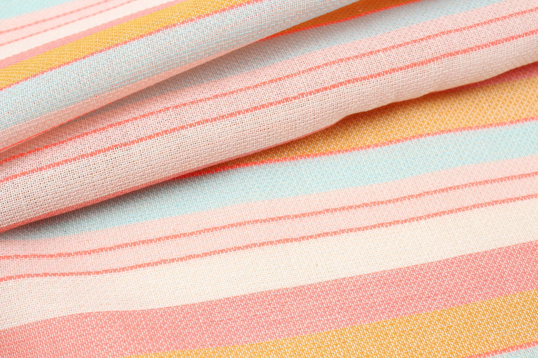 Cotton Blend - Multicolor Stripes-Fabric-FabricSight