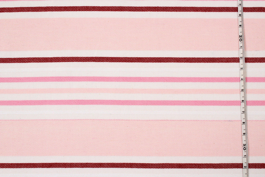 Cotton Blend Shirting - Pink Stripes-Fabric-FabricSight