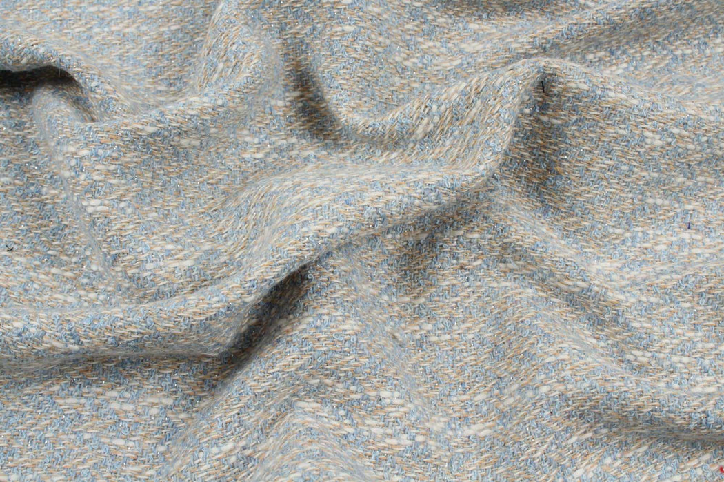 Cotton Blend Tweed Slubbed with Lurex-Fabric-FabricSight