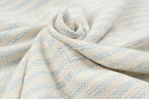 Cotton Blend Tweed - Stripes with Silver Lurex-Fabric-FabricSight