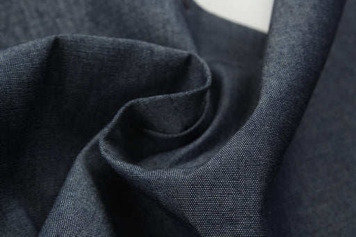 Cotton Chambray Denim for Shirting - Indigo (Remnant 1 Meter)-Remnant-FabricSight