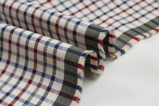 Cotton Checks Twill for Shirting - Multicolor-Fabric-FabricSight